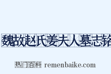魏故赵氏姜夫人墓志铭是什么意思的图片